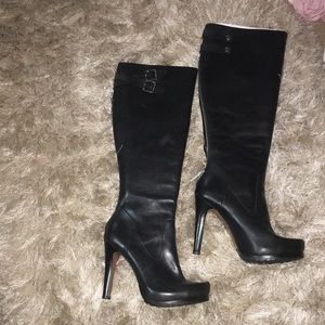 - RACHEL ZOE NWT REAL LEATHER KNEE HIGH PLATFORM LUG SOLE BOOTS SIZE 8